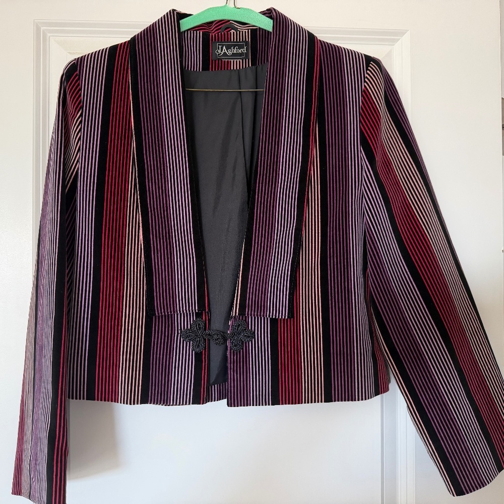 J. Ashford Vintage 1980s Striped Cropped Jacket